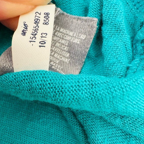 Aerie Round Neck Tissue Turquoise Cotton Long Sleeve Loose Fit Top Size Medium - Picture 8 of 8
